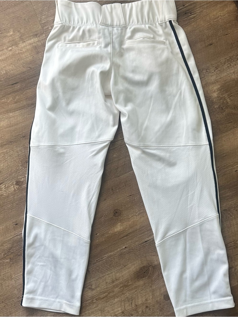 Nike Men's White Baseball Pants with Black Side Stripe